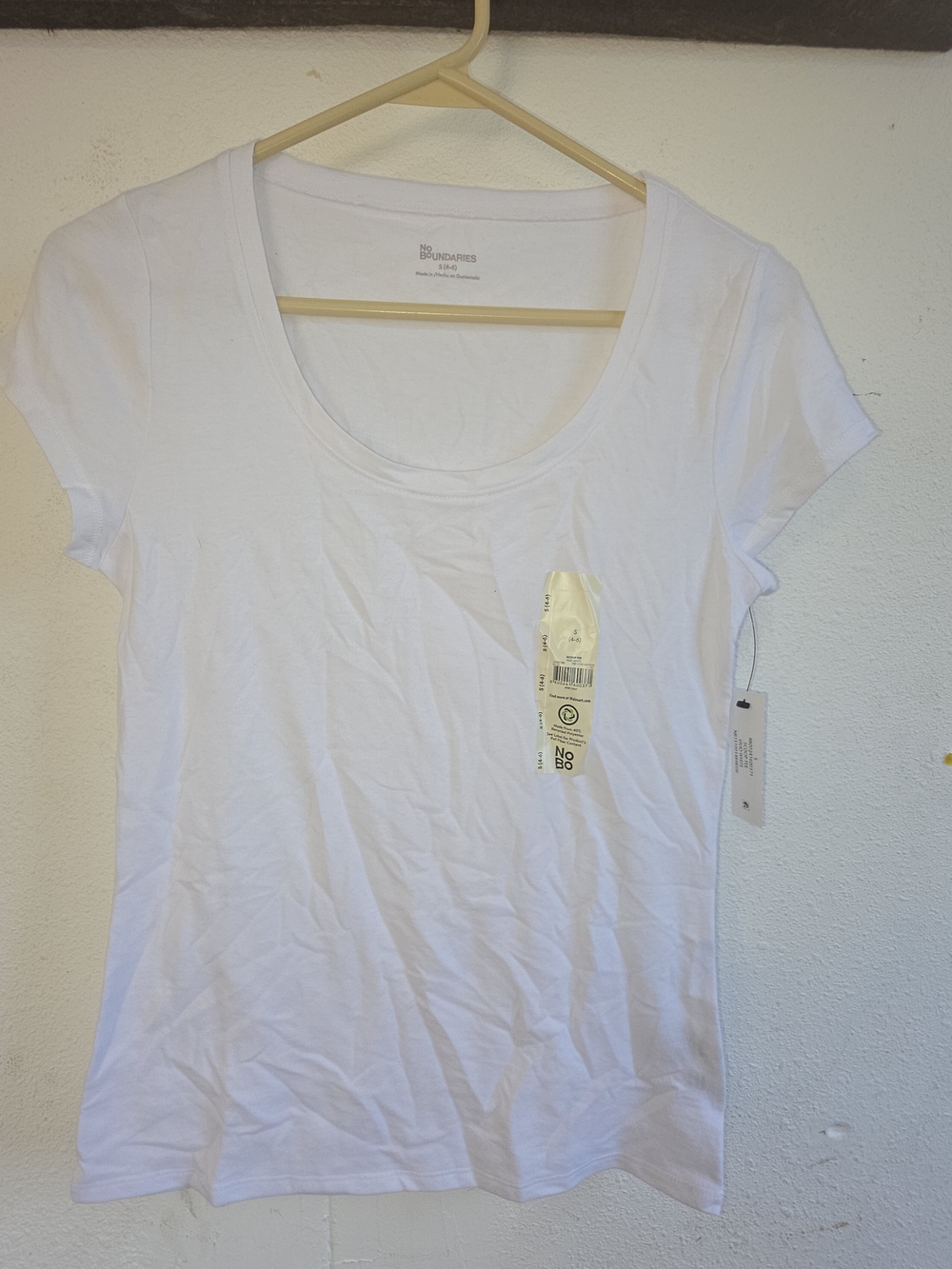 No Boundaries White Scoop Neck Women's Tee